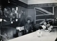 Holmleigh Auxiliary Military Hospital, Harrow: a soldier with amnesia sitting in a room..., c1922. Creator: Unknown