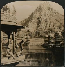Holy Tank of Alwar, surrounded with palaces and shrines, a scene of surpassing beauty, India 1907