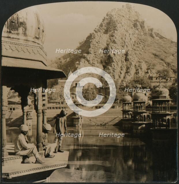 'Holy Tank of Alwar, surrounded with palaces and shrines, a scene of surpassing beauty, India', 1907 Artist: Unknown.