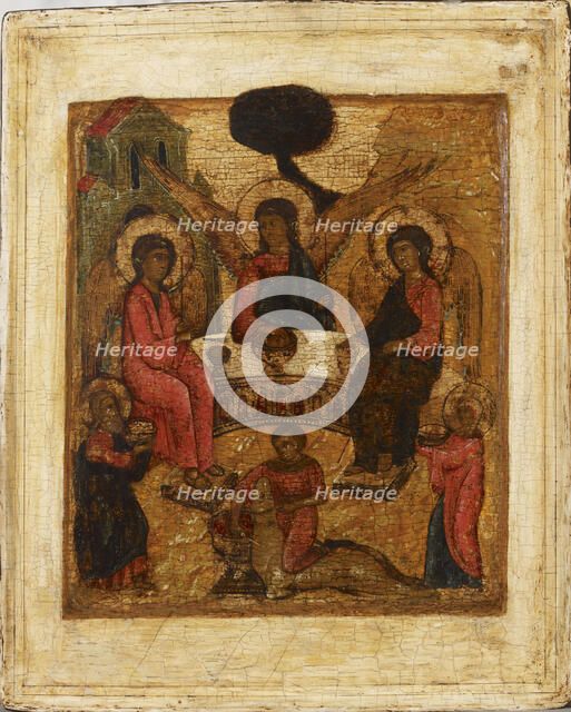 Holy Trinity, Russian icon, 1600-1660. Creator: Unknown.