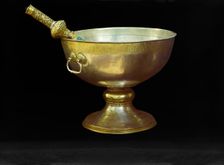 Holy water bowl; gift from Tsar Mikhail Feodorovich, vestry of the Assumption Cathedral in..., 1911. Creator: Sergey Mikhaylovich Prokudin-Gorsky