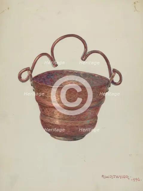 Holy Water Bucket, 1936. Creator: Robert W.R. Taylor.