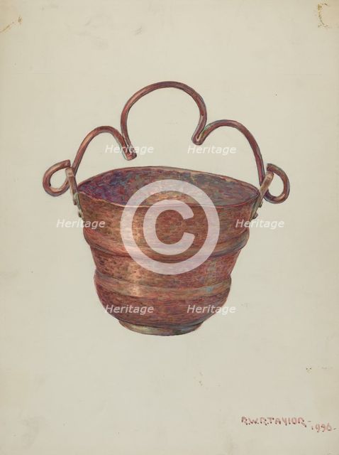 Holy Water Bucket, 1936. Creator: Robert W.R. Taylor.