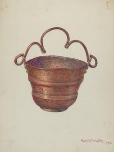 Holy Water Bucket, 1936. Creator: Robert W.R. Taylor