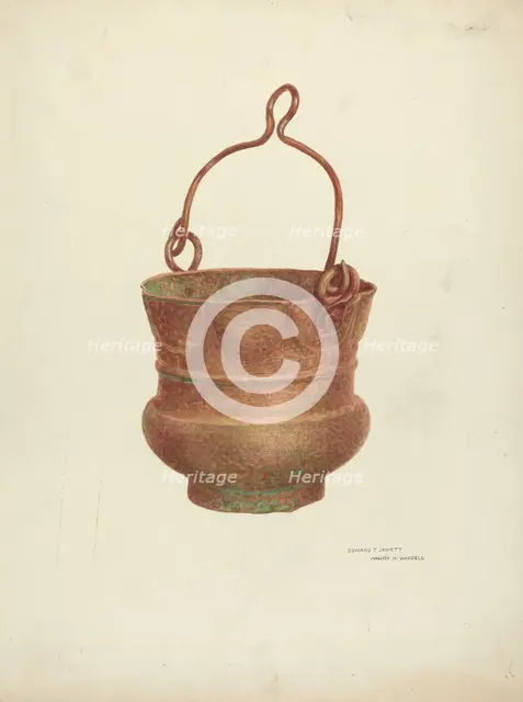 Holy-Water Bucket, 1938/1940. Creator: Edward Jewett.