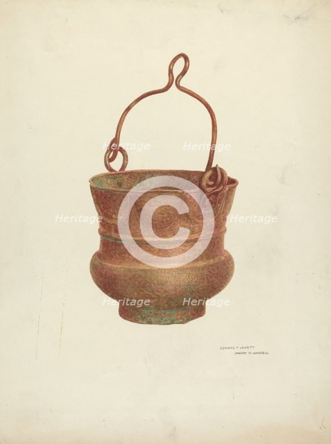 Holy-Water Bucket, 1938/1940. Creator: Edward Jewett.
