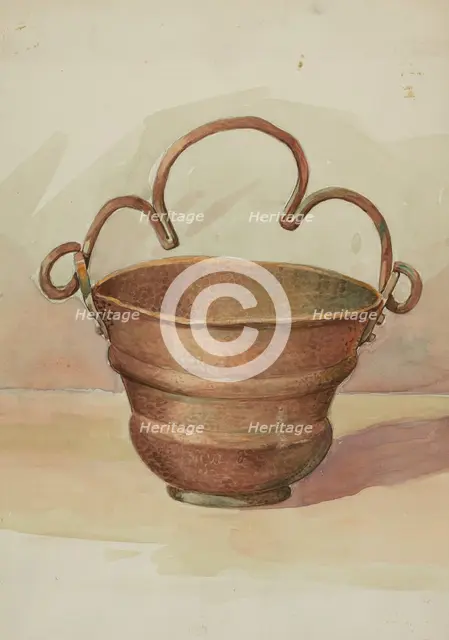 Holy Water Bucket, c. 1936. Creator: Dana Bartlett.