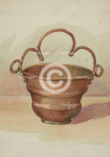 Holy Water Bucket, c. 1936. Creator: Dana Bartlett.