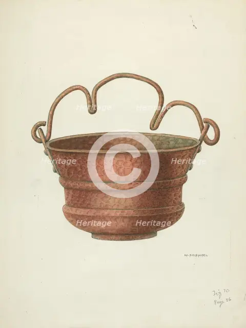 Holy-Water Bucket, c. 1936. Creator: William Kieckhofel.