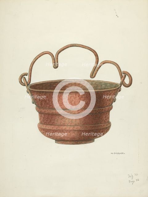 Holy-Water Bucket, c. 1936. Creator: William Kieckhofel.