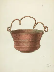 Holy-Water Bucket, c. 1936. Creator: William Kieckhofel