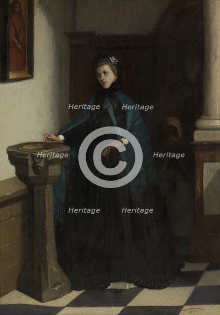 Holy-Water Font, 1854. Creator: Constantin Emile Meunier.