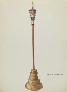 Holy Water Font, 1935/1942. Creator: Majel G. Claflin