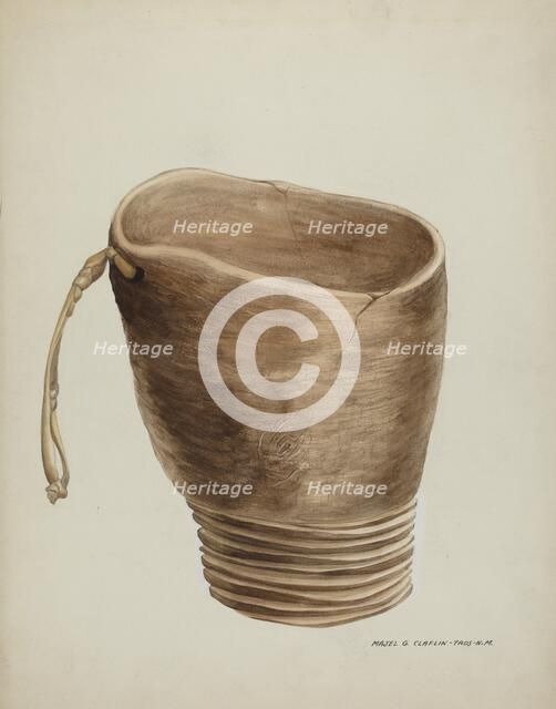 Holy Water Font, 1935/1942. Creator: Majel G. Claflin.