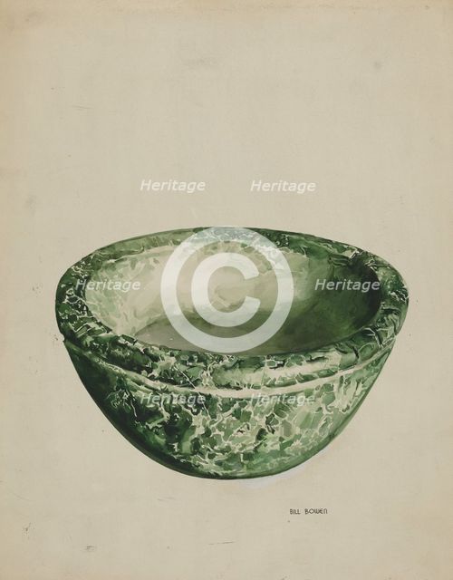 Holy Water Font, 1937. Creator: Bill Bowen.