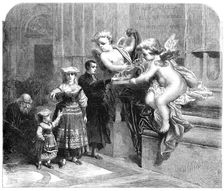 Holy-water font at the entrance to St. Peter's, Rome, 1870. Creator: Unknown