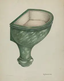 Holy Water Font, Santa Barbara, 1935/1942. Creator: W. J. Goodacre
