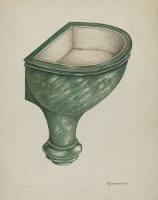 Holy Water Font, Santa Barbara, 1935/1942. Creator: W. J. Goodacre
