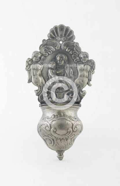 Holy Water Stoup (Bénitier), Flanders, 18th century. Creators: Jesus Christ, Unknown, Virgin Mary.