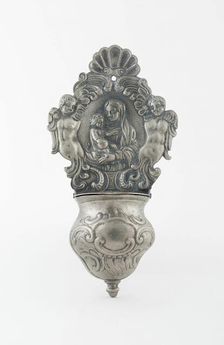 Holy Water Stoup (Bénitier), Flanders, 18th century. Creators: Jesus Christ, Unknown, Virgin Mary
