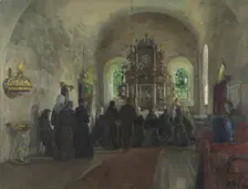 Holy Communion in Stange Church, 1903. Creator: Harriet Backer