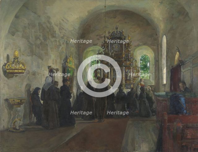 Holy Communion in Stange Church, 1903. Creator: Harriet Backer.