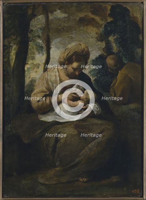 Holy Family, 1650. Creator: Simone Cantarini.