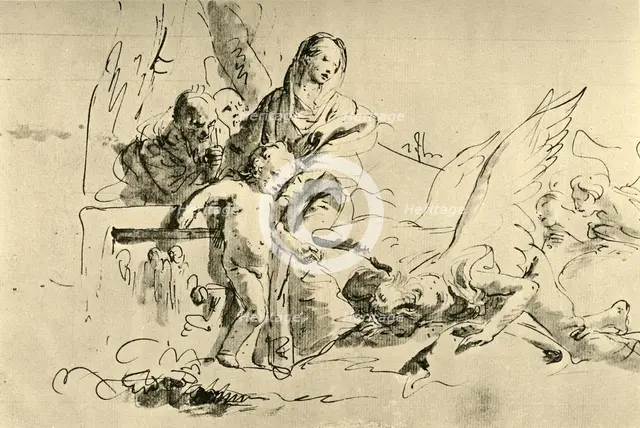 'Holy Family and Angels', mid 18th century, (1928). Artist: Giovanni Battista Tiepolo.