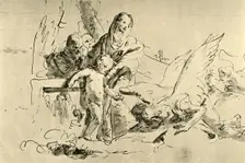 Holy Family and Angels mid 18th century, (1928). Artist: Giovanni Battista Tiepolo