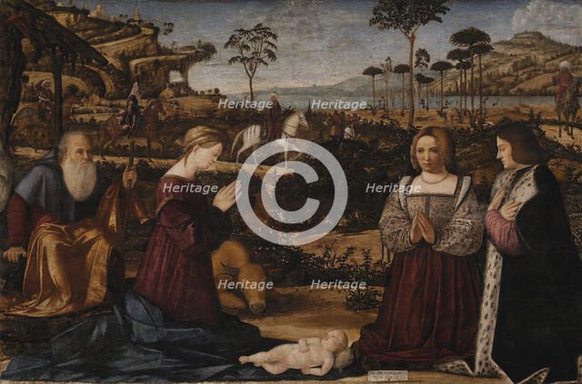 Holy Family and Donors, 1505. Creator: Carpaccio, Vittore (1460-1526).