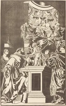 Holy Family and Four Saints, 1739. Creator: John Baptist Jackson