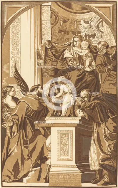 Holy Family and Four Saints, 1739. Creator: John Baptist Jackson.