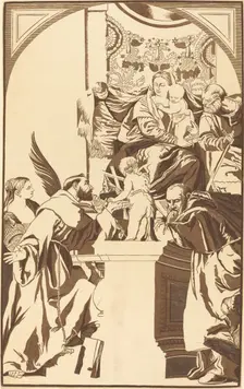 Holy Family and Four Saints, 1739. Creator: John Baptist Jackson
