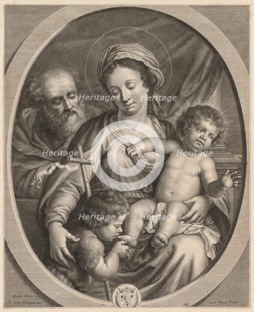 Holy Family and S. John. Creator: Pierre Louis van Schuppen (Flemish, 1627-1702).