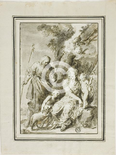 Holy Family and Saint John the Baptist, 1700-1799. Creators: Giovanni Antonio Burrini, Manuel Salvador Carmona.
