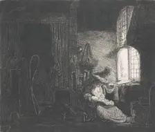Holy Family in an interior, 1643-5. Creator: Ferdinand Bol