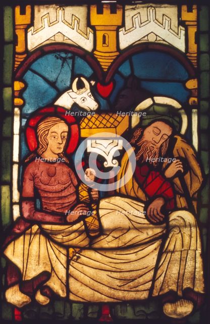 Holy Family in the Stable from a Swedish Church, c20th century. Artist: Unknown.