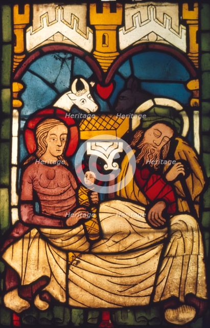 Holy Family in the Stable from a Swedish Church, c20th century. Artist: Unknown.
