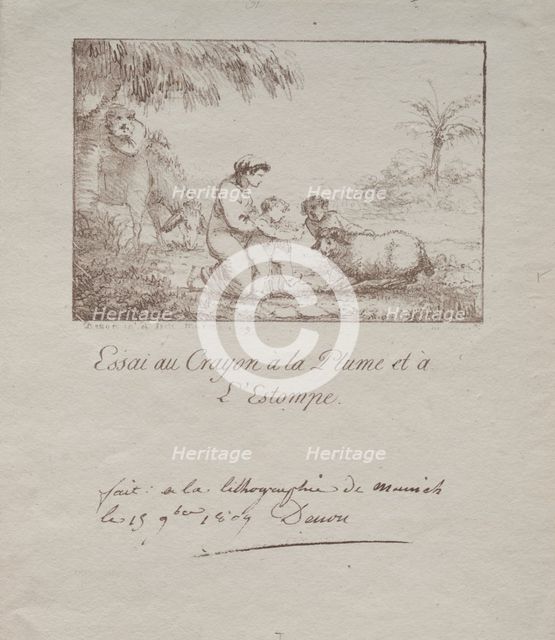 Holy Family on the Flight into Egypt, 1809. Creator: Dominique Vivant Denon (French, 1747-1825).