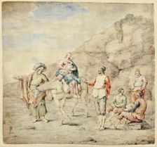Holy Family Passing Four Men, 1660/69. Creator: Leonard Bramer