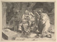 Holy Family (Repos pendant la fuite en Égypte), 1635. Creator: Claude Mellan