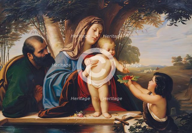 Holy family with the boy John, 1855. Creator: Eduard von Steinle.