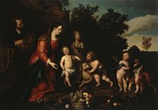 Holy Family with the Infant John and Angels, 1640. Creators: Abraham van Diepenbeck, Adriaen van Utrecht