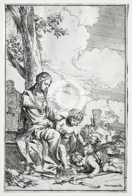 Holy Family with the Infant St. John. Creator: Giulio I Carpioni (Italian, 1611-1674).