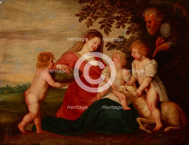 Holy Family with the Infant Saint John the Baptist and an Angel, 2nd half of 17th century. Creator: Unknown.