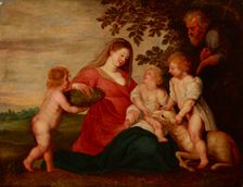 Holy Family with the Infant Saint John the Baptist and an Angel, 2nd half of 17th century. Creator: Unknown