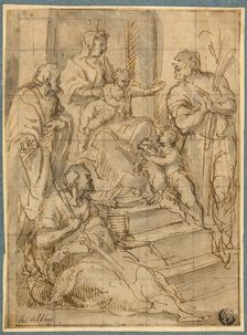 Holy Family with the Infant Saint John the Baptist and Two Male Saints, n.d. Creator: Alessandro Albini