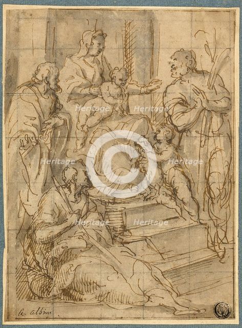 Holy Family with the Infant Saint John the Baptist and Two Male Saints, n.d. Creator: Alessandro Albini.