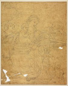 Holy Family with Two Angels, 1609/10. Creator: Francesco Albani