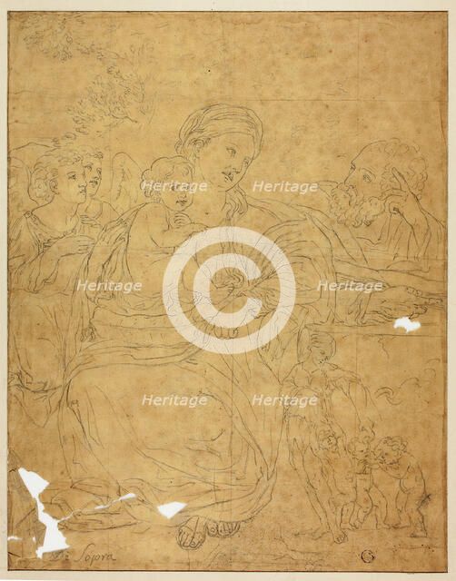 Holy Family with Two Angels, 1609/10. Creator: Francesco Albani.